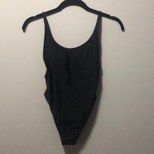 High Cut Black One Piece Swimsuit